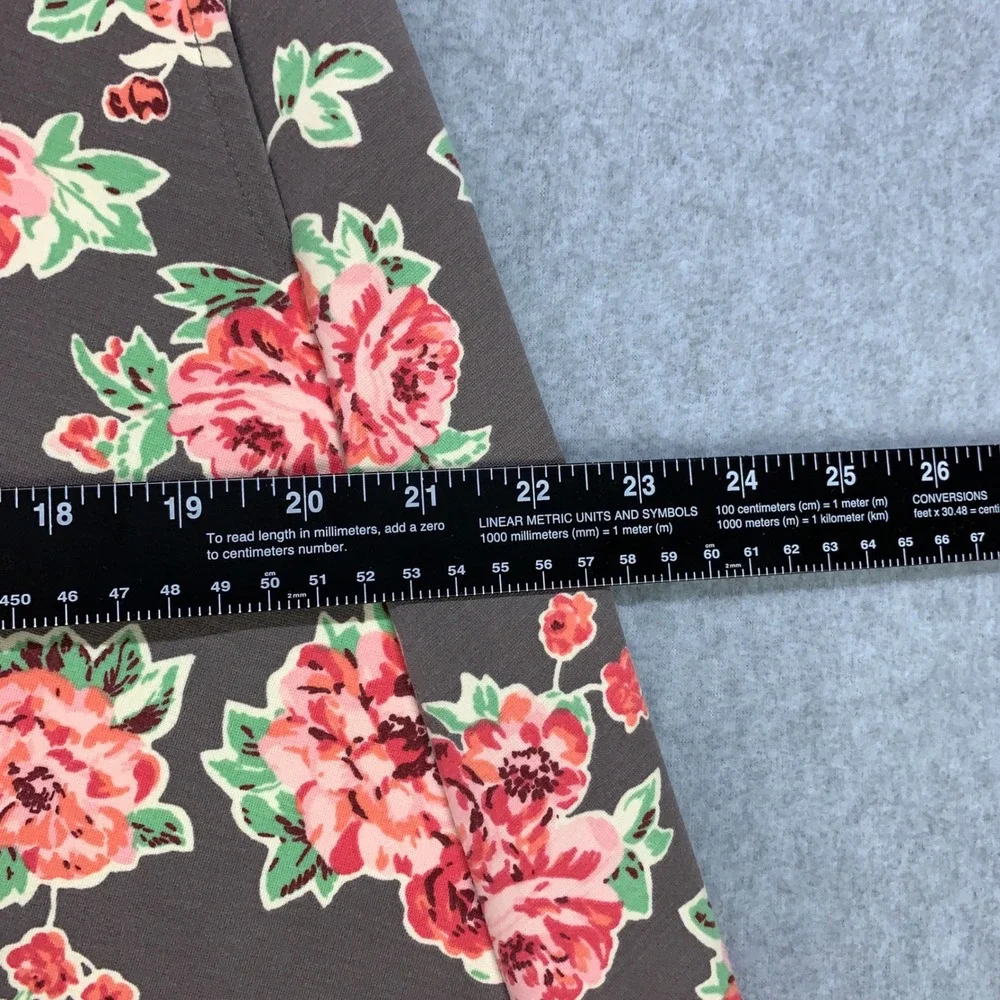 Matilda Jane Skirt Womens L Brown Floral Rose A-Line Knit Stretch 18614B